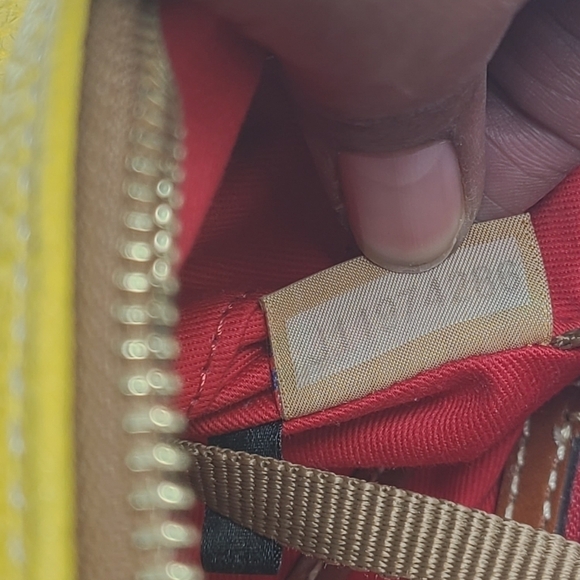 Dooney & Burke | Mustard Yellow Pebble Grain Small Zipper Crossbody Bag - Picture 6 of 15